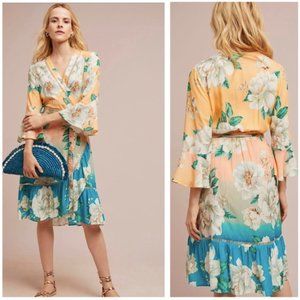 Anthropologie Farm Rio Sunset Wrap Dress